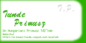 tunde primusz business card